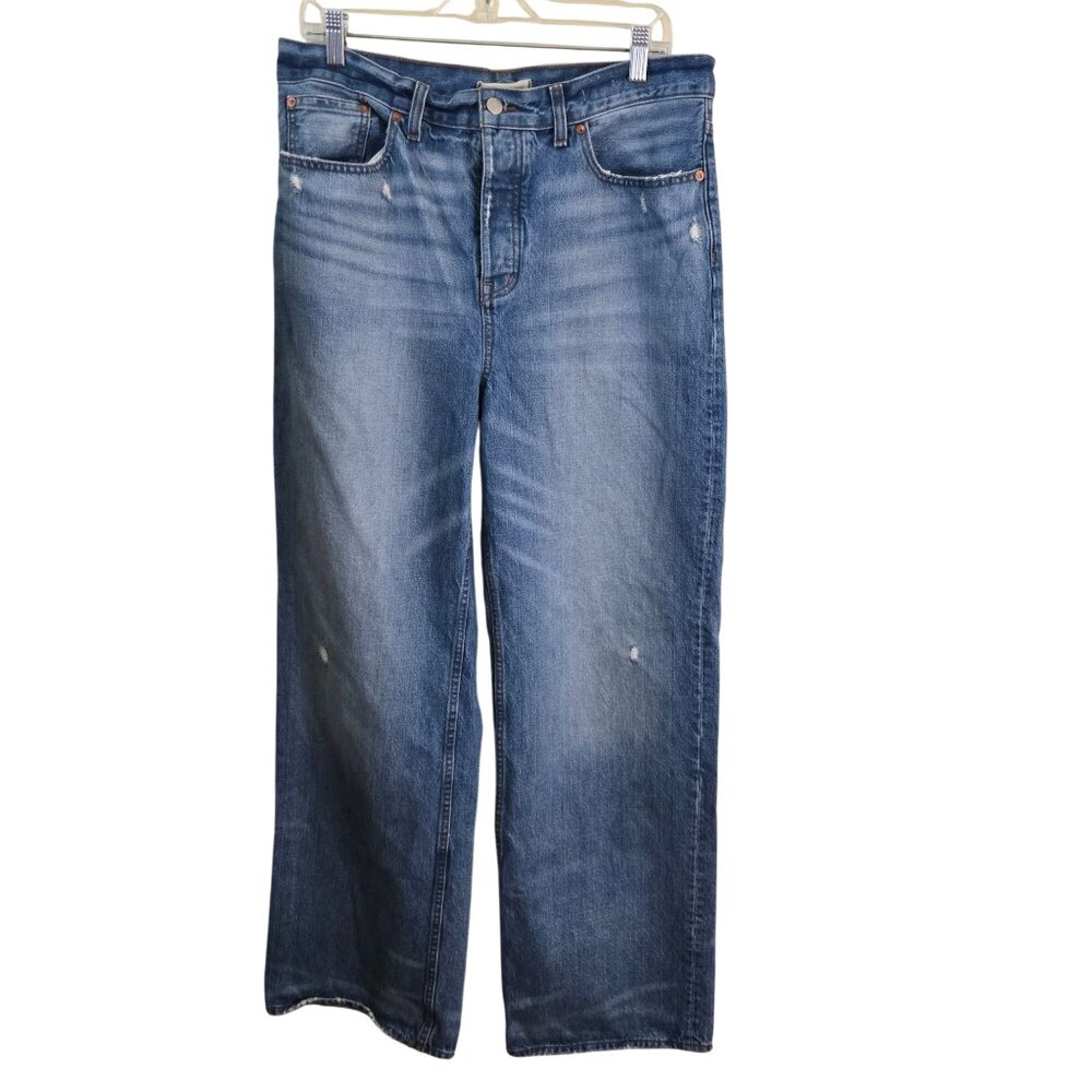 Madewell Low Slung Baggy Jeans Button Fly 5 Pockets Hamburg Wash Tall Size 29T - Picture 2 of 14